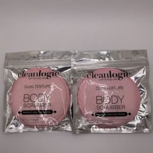 Cleanlogic Blush Pink Round Dual Texture Exfoliating Body Scrubber Clean Logic